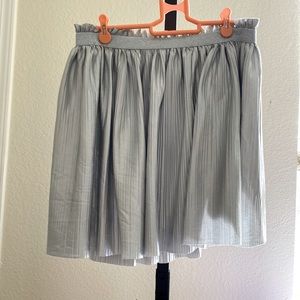 Metallic silver skirt